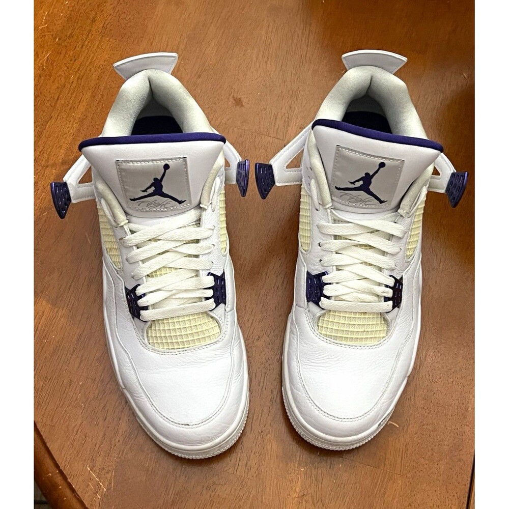 Jordan Air Jordan 4 Retro Purple Metallic White Leather Mid Top CT8527-115 MENS